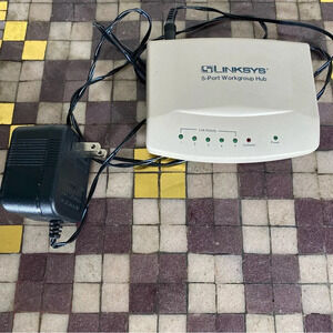Linksys EW5HUB Ethernet Five 5-Port Workgroup Hub Home Office Use AC Adapter